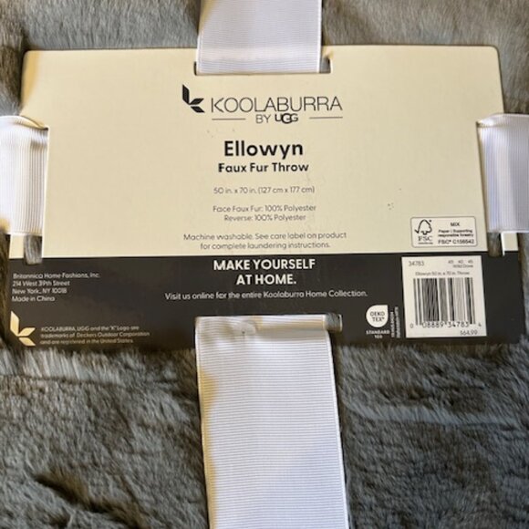 Koolaburra by UGG Ellowyn Faux Fur Reversible Design Wild Dove Throw - Picture 3 of 9